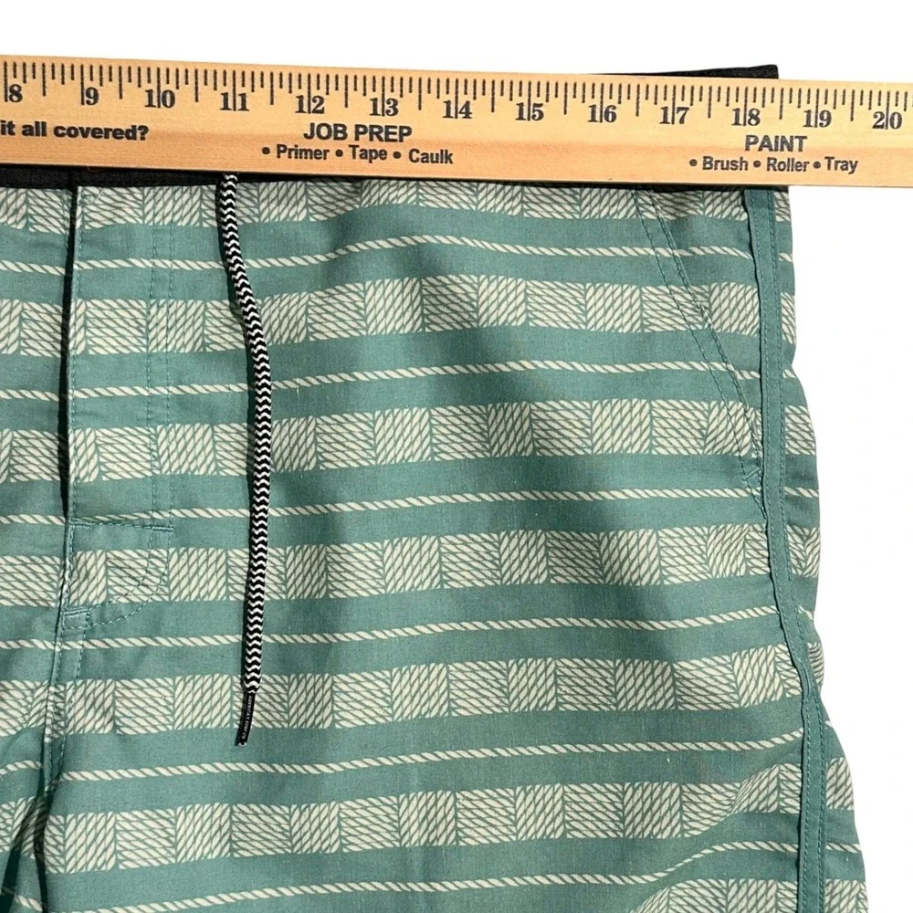 Katin Mens Board Shorts Size‎ 36 Seafoam Green Stripe Stretch Surf Trunks